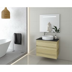 Badrumsmöbler Instinct 80 - Natural Oak med spegel - Badrumspaket, Badrumsmöbler