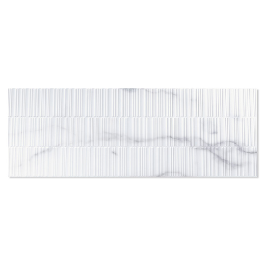 Marmor Kakel Michelangelo Carrara Vit Relief 33x90 cm