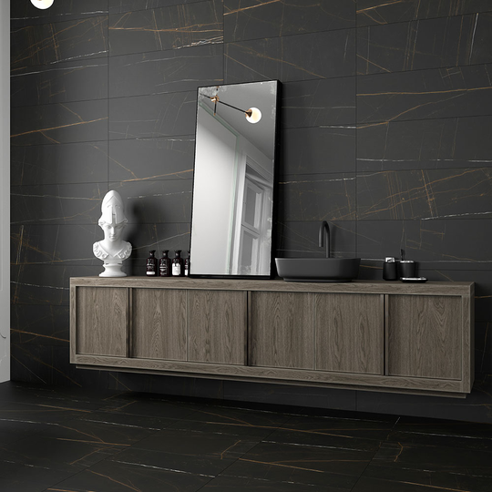 Marmor Kakel Durban Svart Matt Rak 30x90 cm