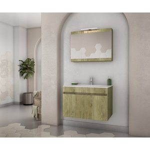 Badrumsmöbler Magnolia 75 - Guldfärgat med spegel - Badrumspaket, Badrumsmöbler