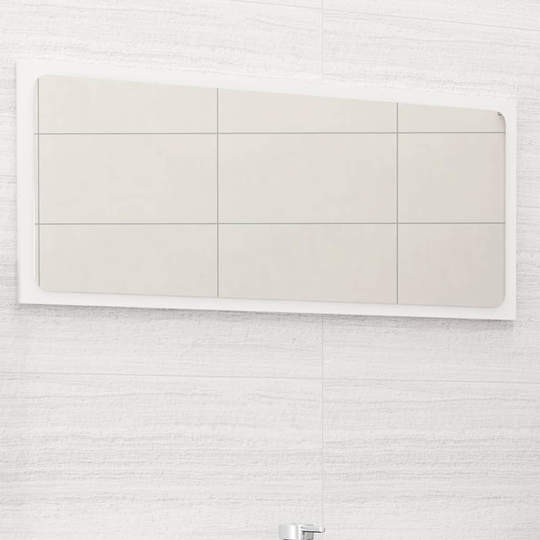 vidaXL Badrumsspegel vit högglans 80x1,5x37 cm spånskiva