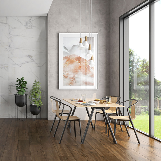 Marmor Kakel Prioro Vit-Brun Blank Rak 40x120 cm