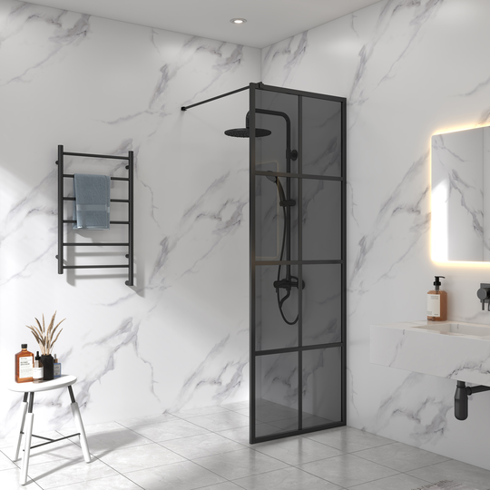Duschvägg i industridesign 70x200cm | Tonat glas