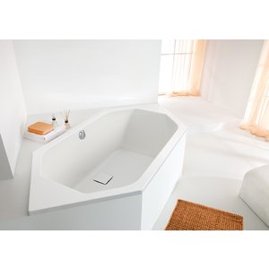 Badkar Hexagon för inbyggnad - Space Line - Djup 48cm - Utan - Bubbelbadkar & massagebadkar, Badkar