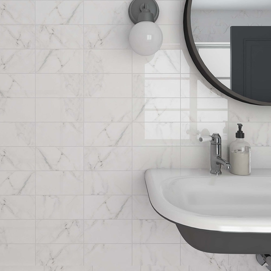 Carrara Kakel Vit 10x20 cm