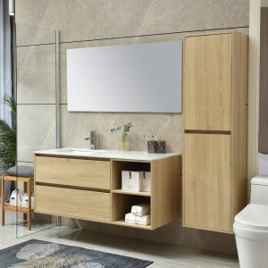 Badrumsmöbler Berlin - 120x46 - Tvättställ med spegel - Badrumspaket, Badrumsmöbler