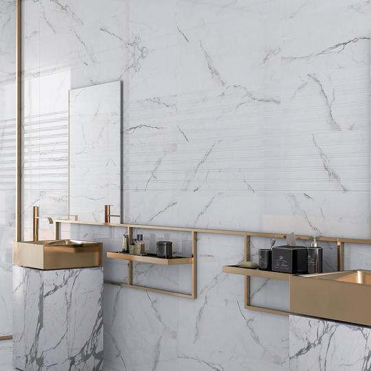 Marmor Kakel Bernini Vit Blank 30x90 cm