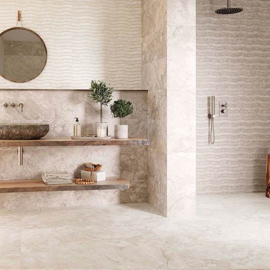 Dekor Marmor Kakel Mesples Beige-Bone Matt 33x90 cm