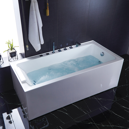 Massagebadkar 170x75cm | Stilren design | BK-002(1700) | Vit Vänster