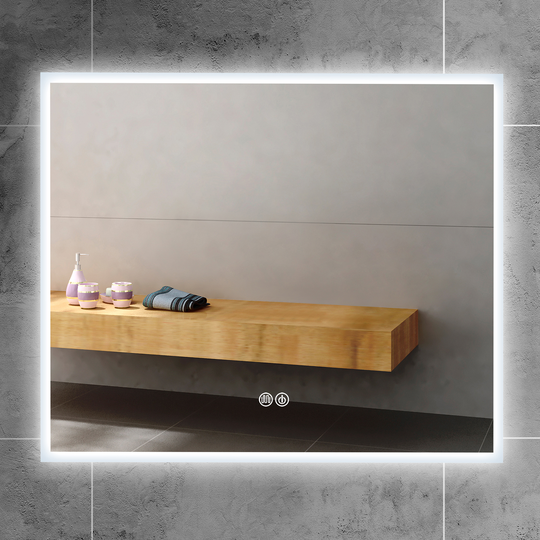 Badrumsspegel 100x100cm | Anti-fog | LED