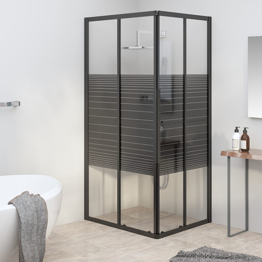 vidaXL Duschkabin ränder ESG 80x70x180 cm svart