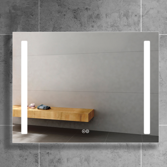 Badrumsspegel 90x70cm | Anti-fog | LED