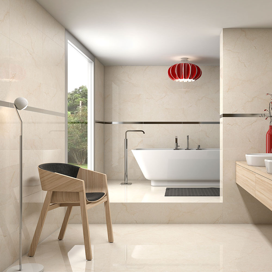 Marmor Kakel Chocoter Beige Blank 30x90 cm