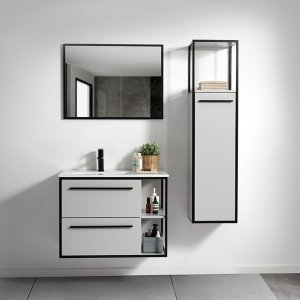 Badrumsmöbler MF-1958 - Tvättställ med spegel - Badrumspaket, Badrumsmöbler