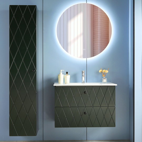 Badrumspaket | Kommod 80cm | Högskåp och LED-spegel | Incus