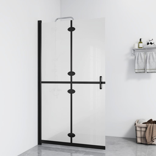 vidaXL Vikbar duschvägg med frostat ESG-glas 120x190 cm