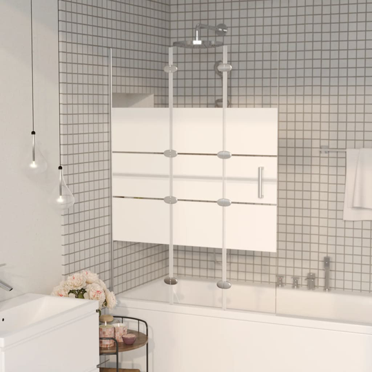 vidaXL Duschvägg fällbar ESG 100x140 cm vit