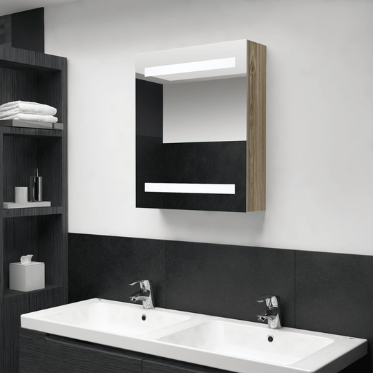 vidaXL Badrumsspegel LED ek 50x14x60 cm
