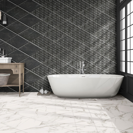 Marmor Kakel Diamond Svart Fasat 40x70 cm