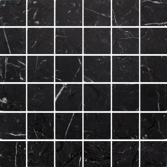 Marmor Arredo Nero Marquina Svart Honed 5x5 cm