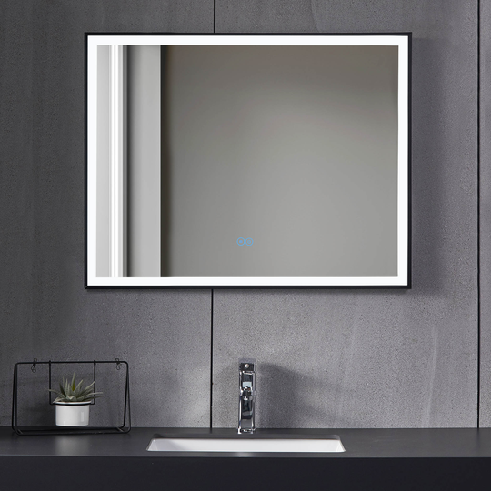 LED-spegel 90x70cm med dimmer & anti-fog-funktion
