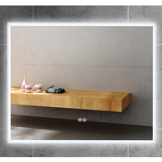 Badrumsspegel med dimbar belysning och anti-fog-120x120