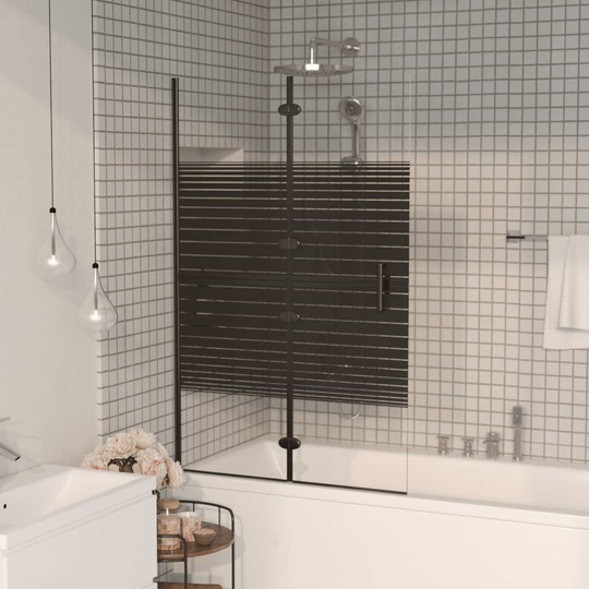 vidaXL Duschvägg fällbar ESG 80x140 cm svart