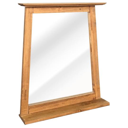 vidaXL Badrumsspegel massiv återvunnen furu 70x12x79 cm